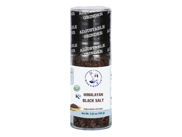 Granulated Black Salt – Grinder 100g – Retail Packaging