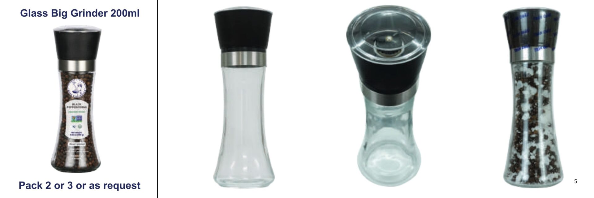 Private Lable Glass Big Grinder 200ml