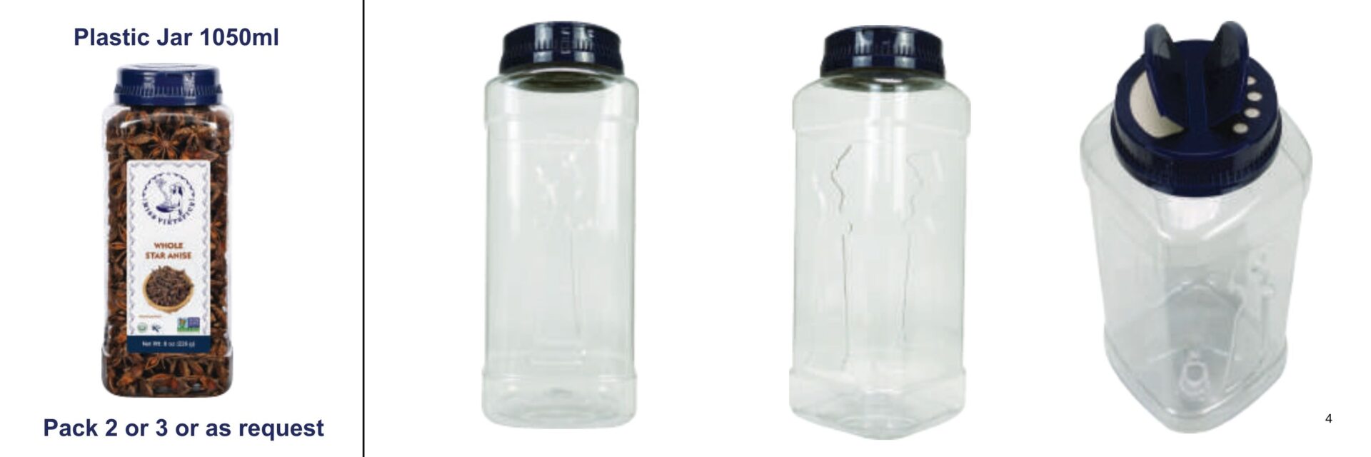 Private Lable Glass Jar 1050ml