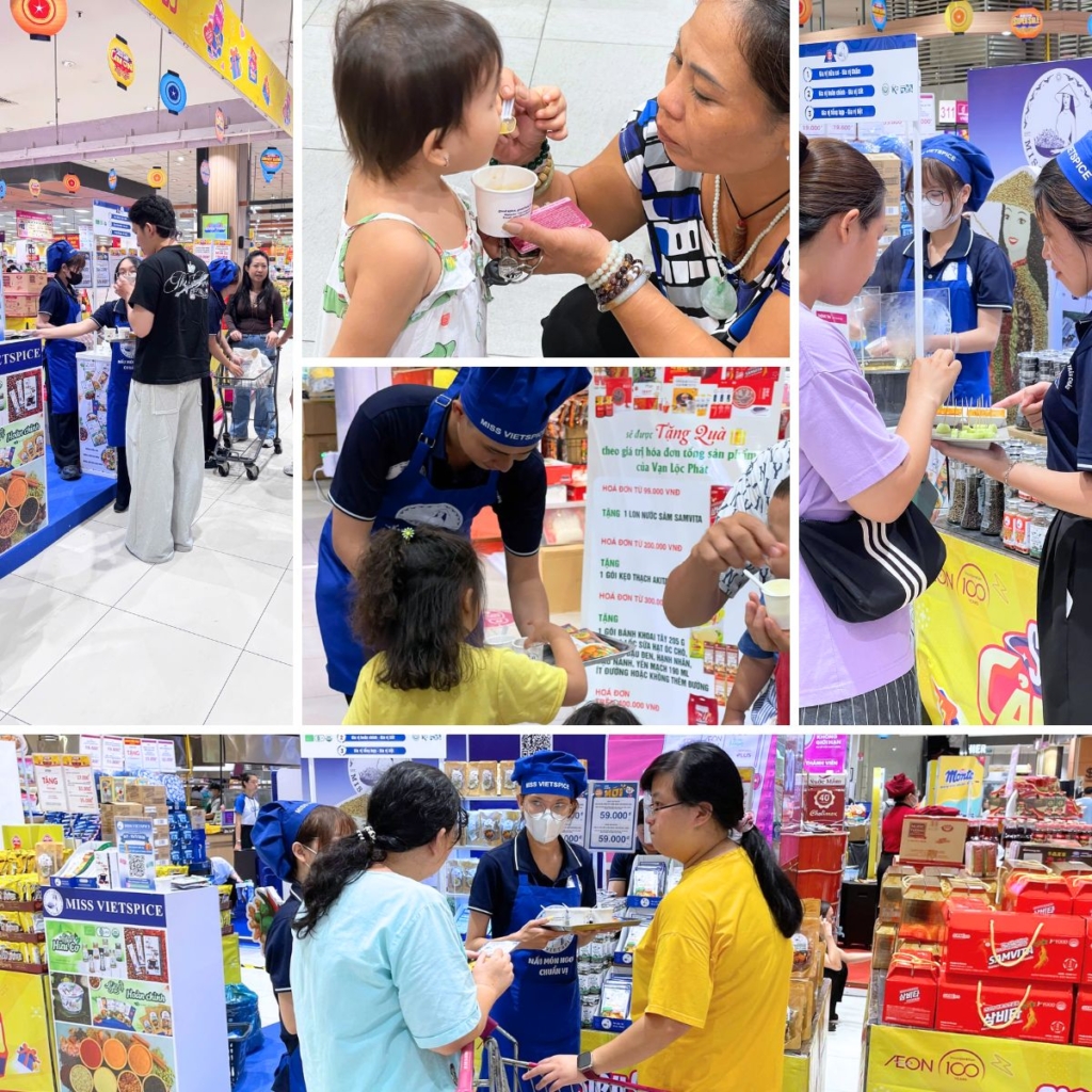 Live Cooking And Food Sampling Demonstration Featuring Miss Vietspice Clean Seasonings At Aeon